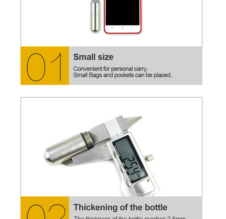 Rechargeable 12g 8PSI CO2 Cartridges Mini Refillable Reusable Cylinder