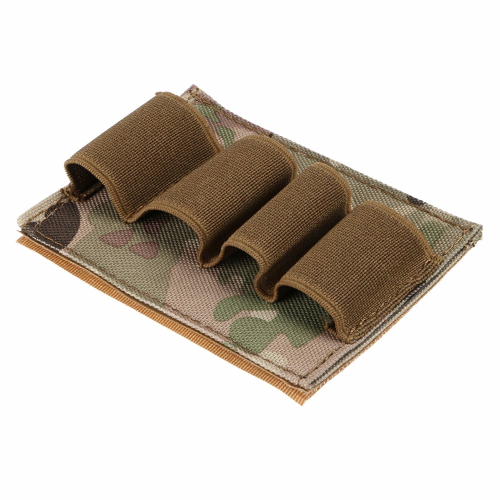 Tactical Buttstock4 Rounds Holder Shotgun Shell Cartridges Bag for 12 Gauge