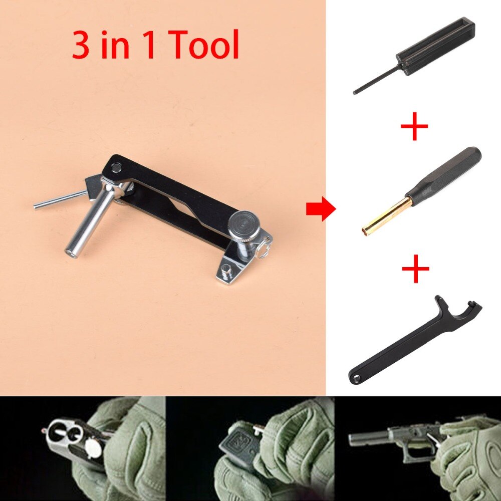 Portable All In 1 Pin Punch Magazine Mag Base Plate Front Sight Removal Tool Backed Multi for Glock
