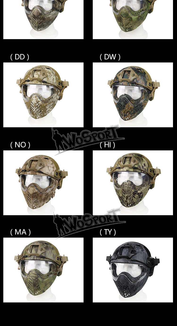 Airsoft Paintball Mask Helmet Set Safety