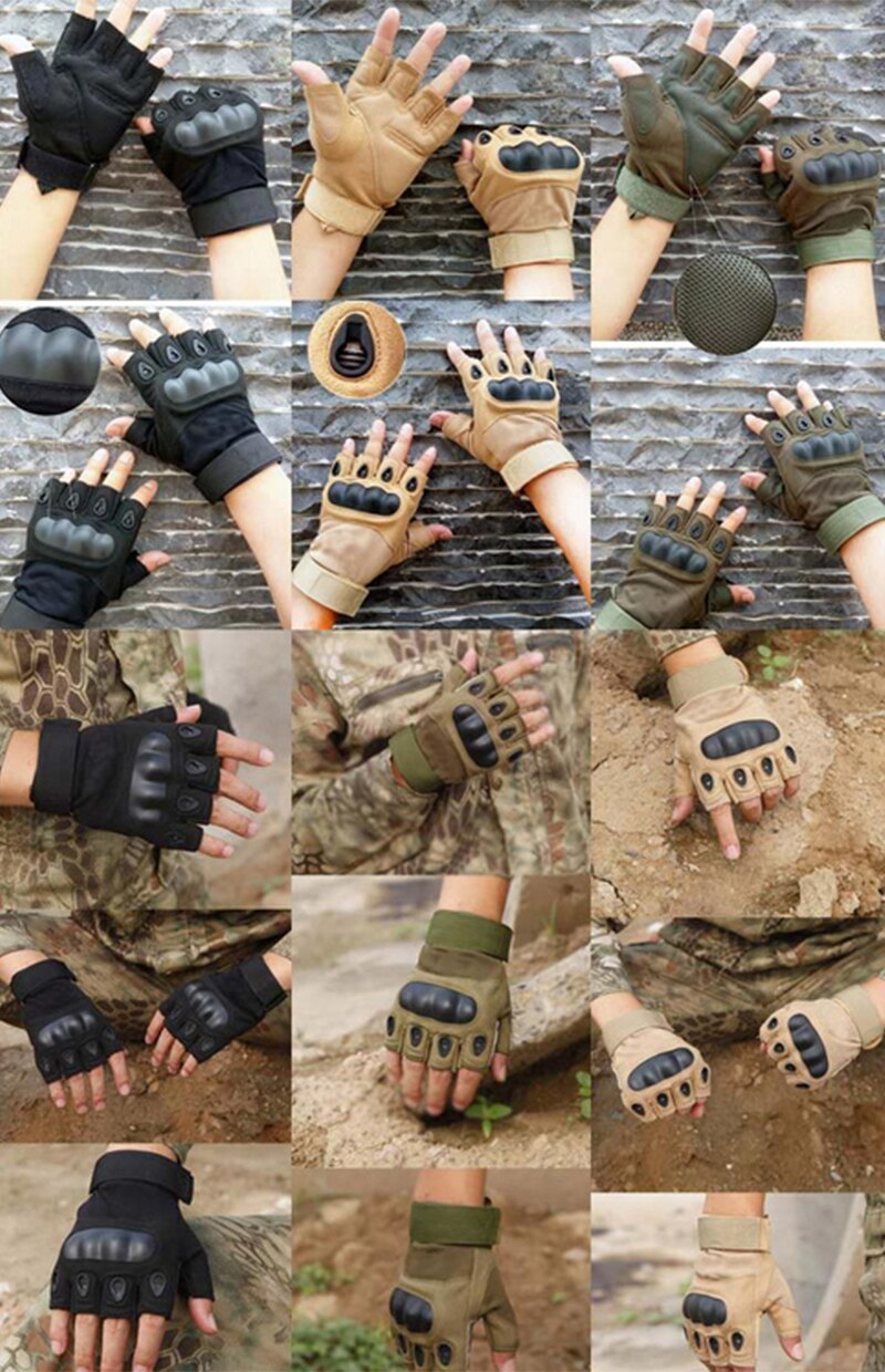 Outdoor Tactical Sports Riding Half-Finger Wear-Resistant Non-Slip Protective Gloves