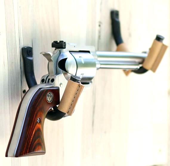 1 Pair Wall Mount Gun Storage Rack J-Hook Rack Rifle Shotgun Hangers Polished Stainless Steel Felt Lined