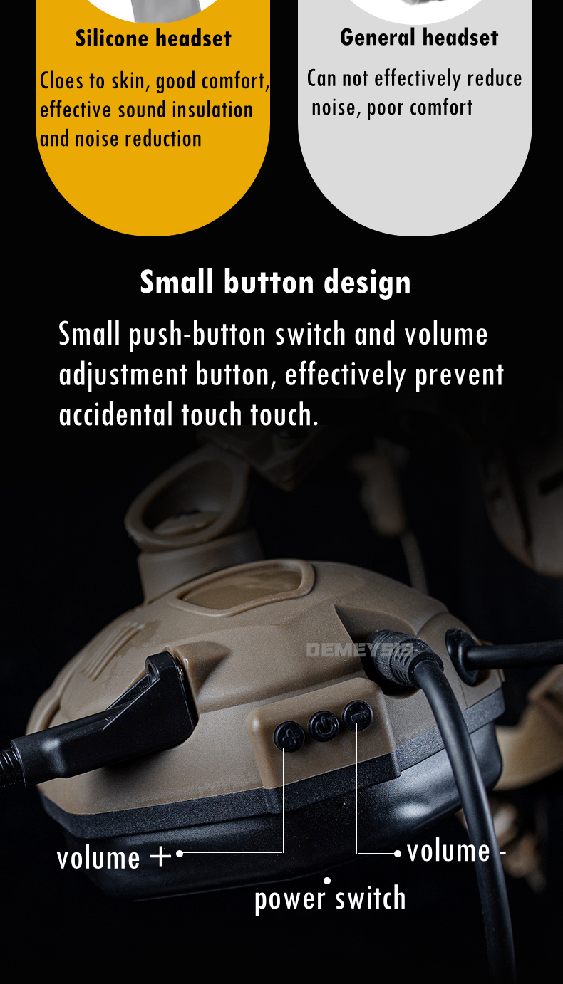 Tactical Bluetooth Headset Sound Pickup Noise Reduction Shooting Wargame Earmuff Airsoft Paintball Headphone Helmet Head Mounted