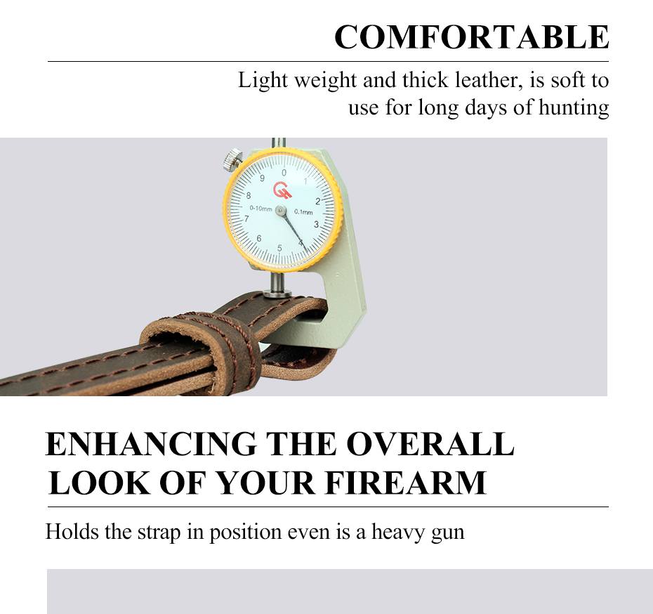 Kosibate Hunting Gun Sling Genuine Leather Rifle Sling Tactical Strap for Shotgun Military Accessories Gun Slings