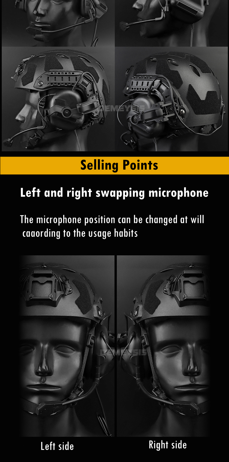 Outdoor Hunting Headset Communication Shooting CS Tactical Combat Headphone for OPS Core ARC and Wendy M-LOK Helmet Rails