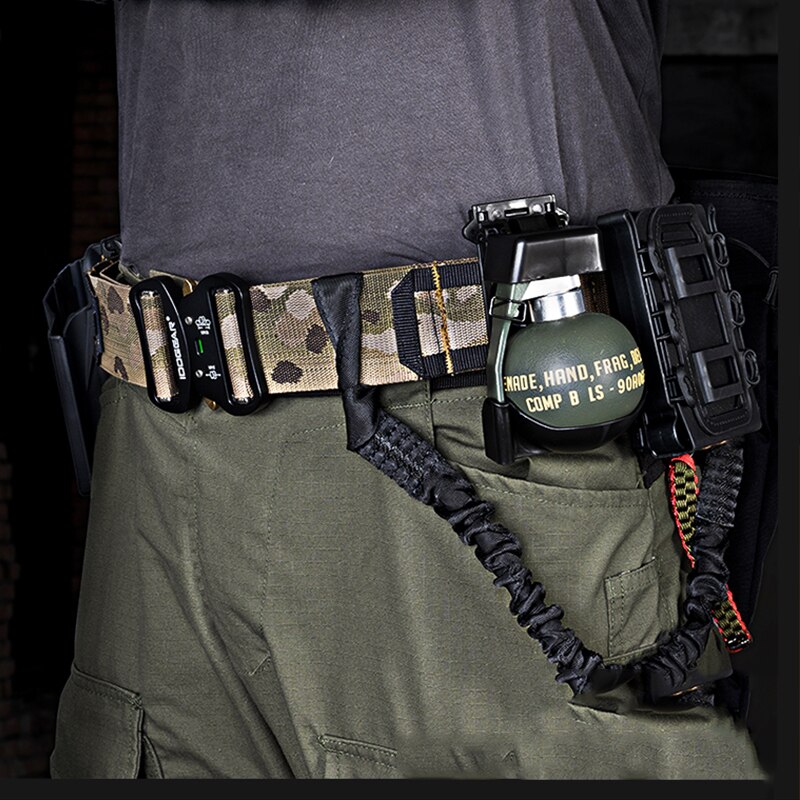 2 Inch Tactical Belt, Metal Buckle, Canvas Tactical One-Piece Girdle for Outdoor Hunting