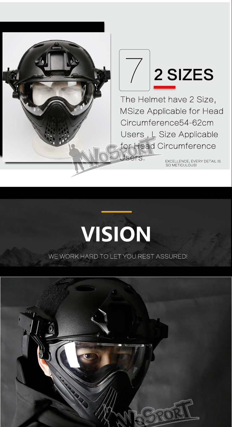Airsoft Paintball Mask Helmet Set Safety