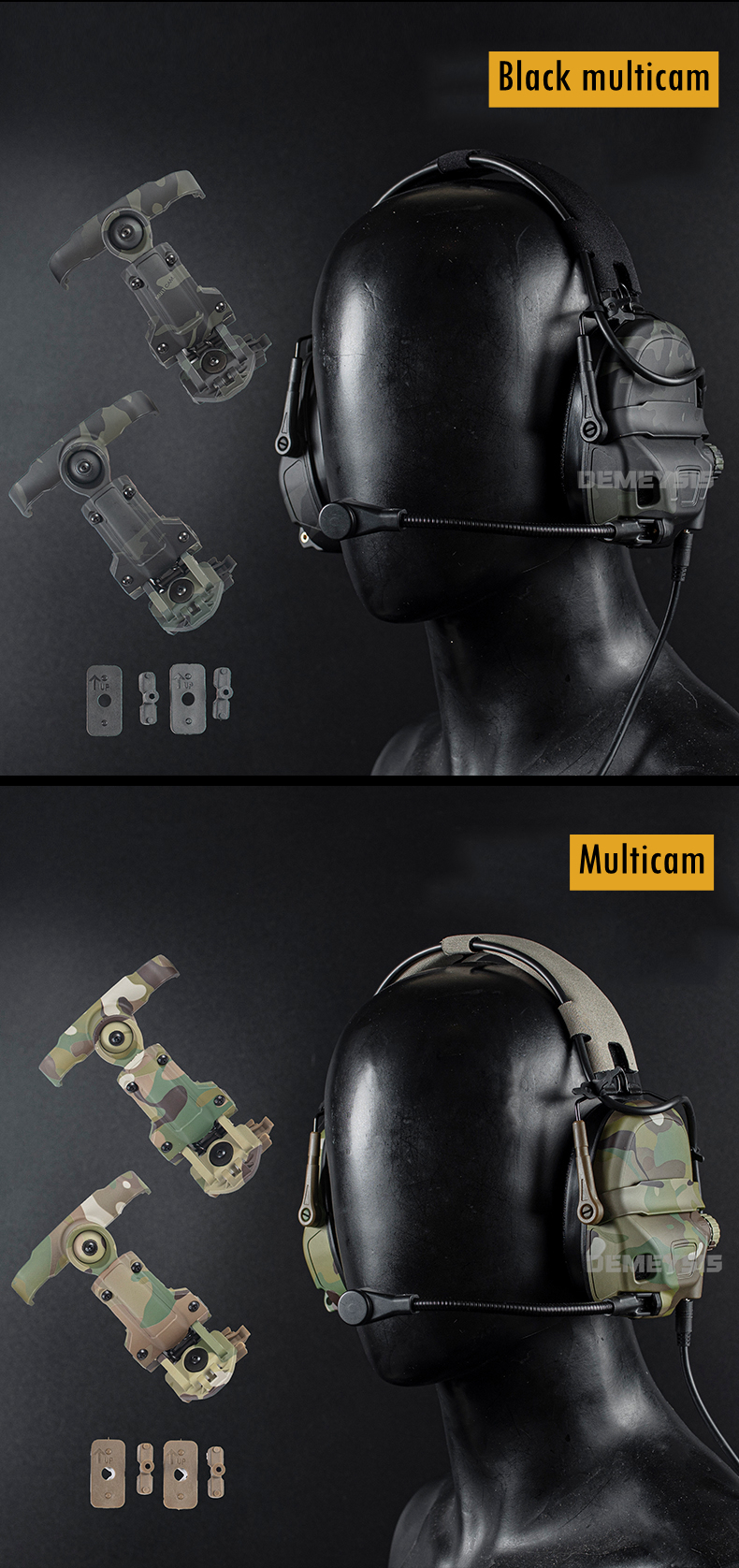 Shooting Noise Reduction Headset Sound Pickup CS Tactical Communication Headsets with Helmet Adapter Head Mounted Headphone