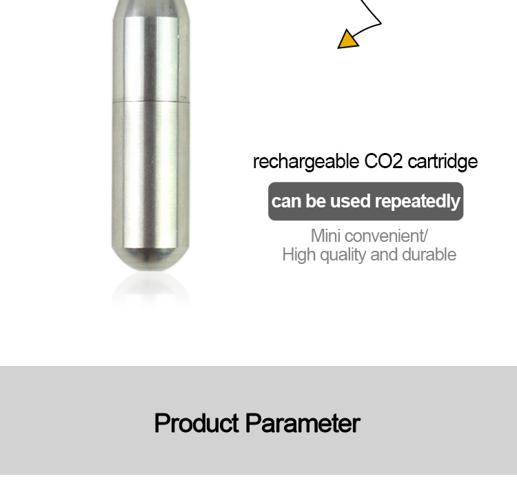 Rechargeable 12g 8PSI CO2 Cartridges Mini Refillable Reusable Cylinder