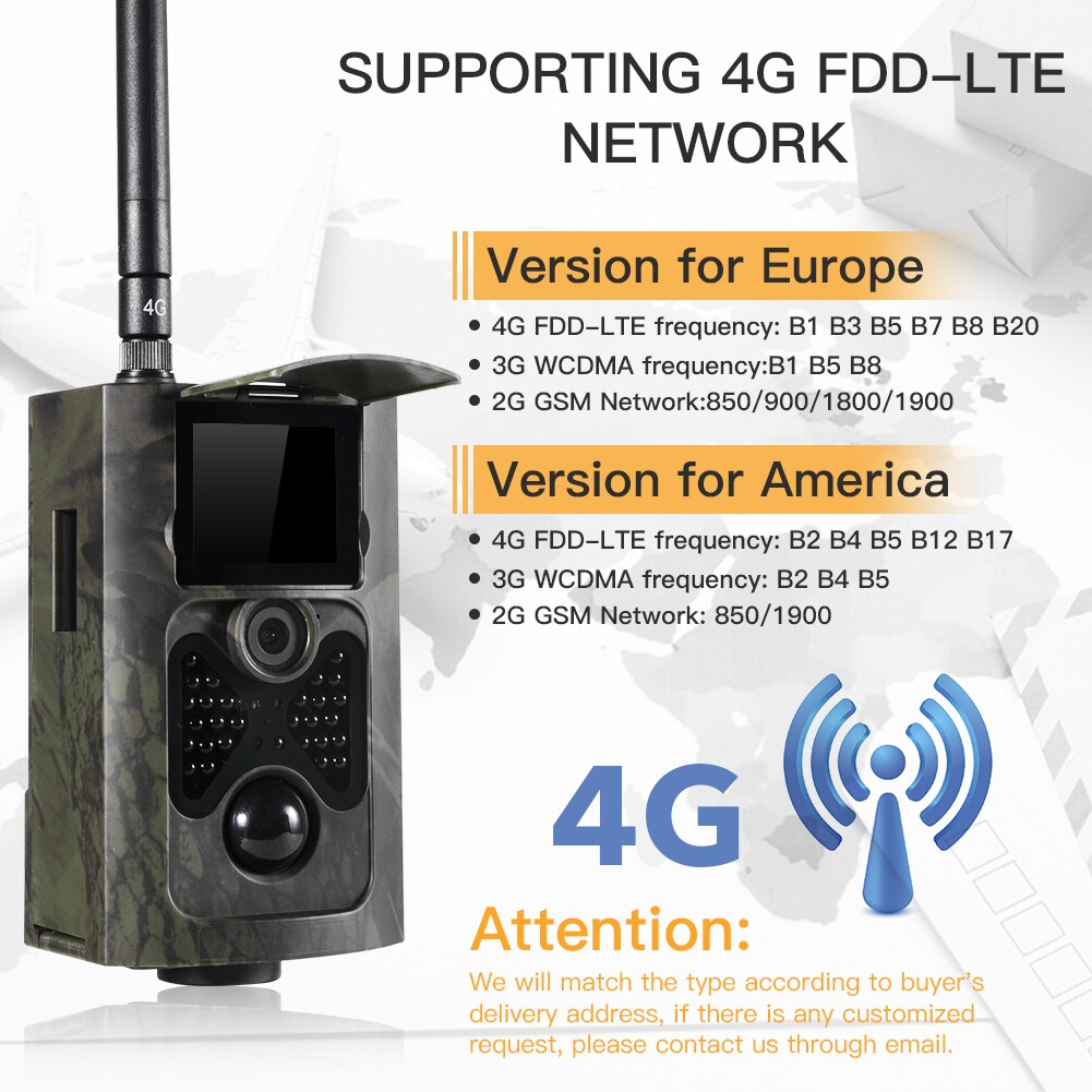 FTP SMTP Email 4G MMS SMS Trail Camera Hunting Wildlife Cameras Cellular Mobile Wireless Wild 16MP 1080P Night Vision HC550LTE