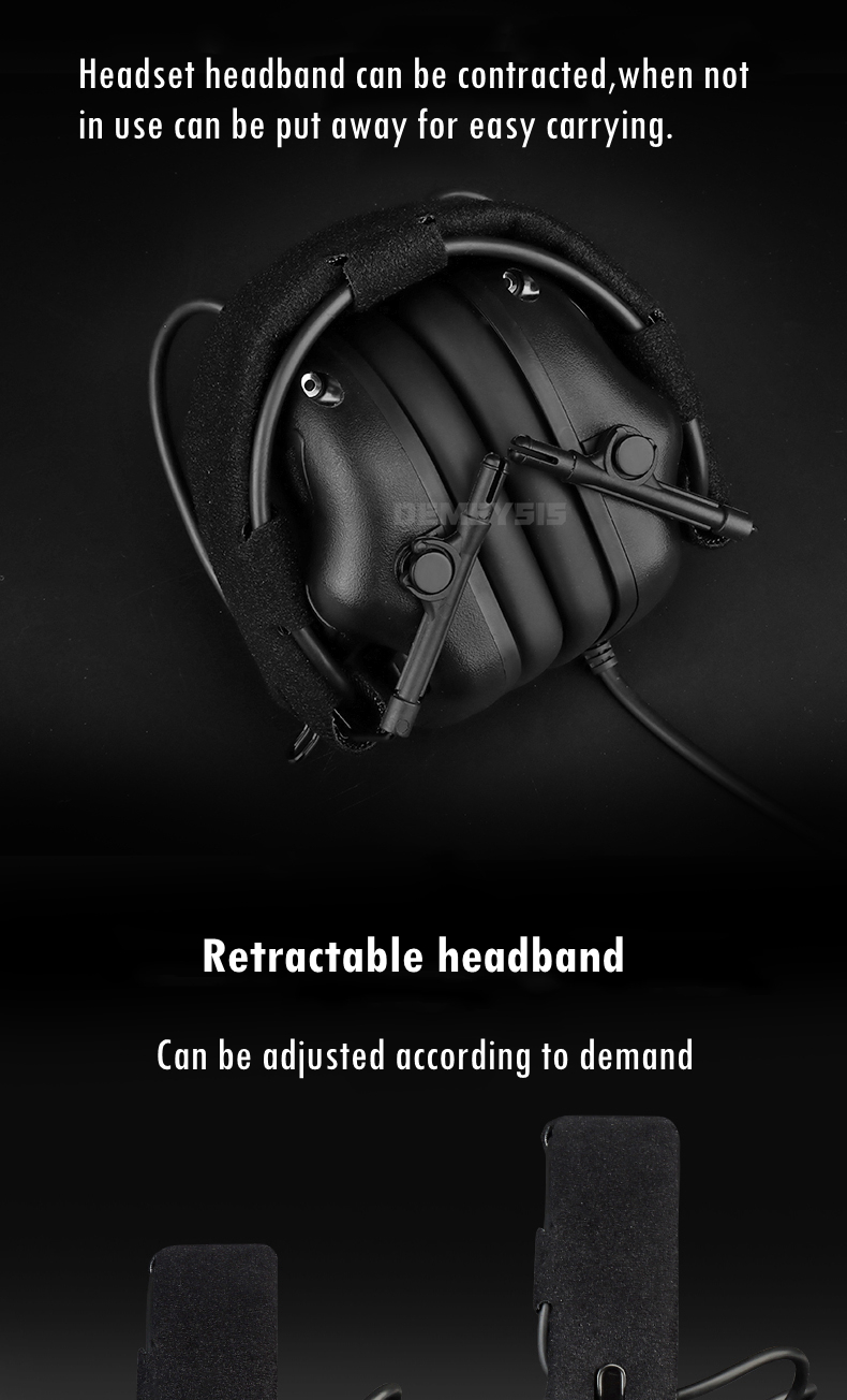 Shooting Noise Reduction Headset Airsoft CS Tactical Sound Pickup Communication Headsets Outdoor Hunting Sports Headphone