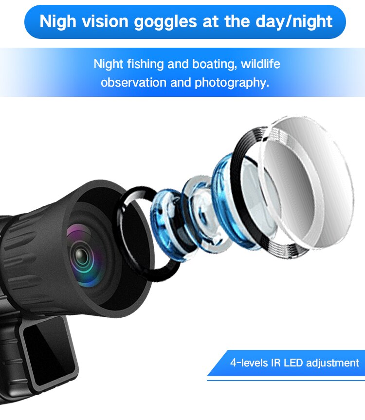 MiNi Night Vision Device Goggles 1080P HD Magnification Infrared Telescope NV650 Professional Monocular Zoom Hunting  5x Digital