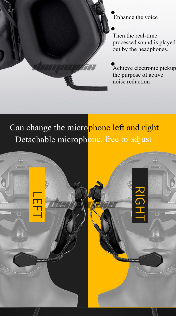 Tactical Headsets Sound Pickup Noise Reduction Shooting Headset CS Wargame Helmet Headset Hunting Protective Headphone