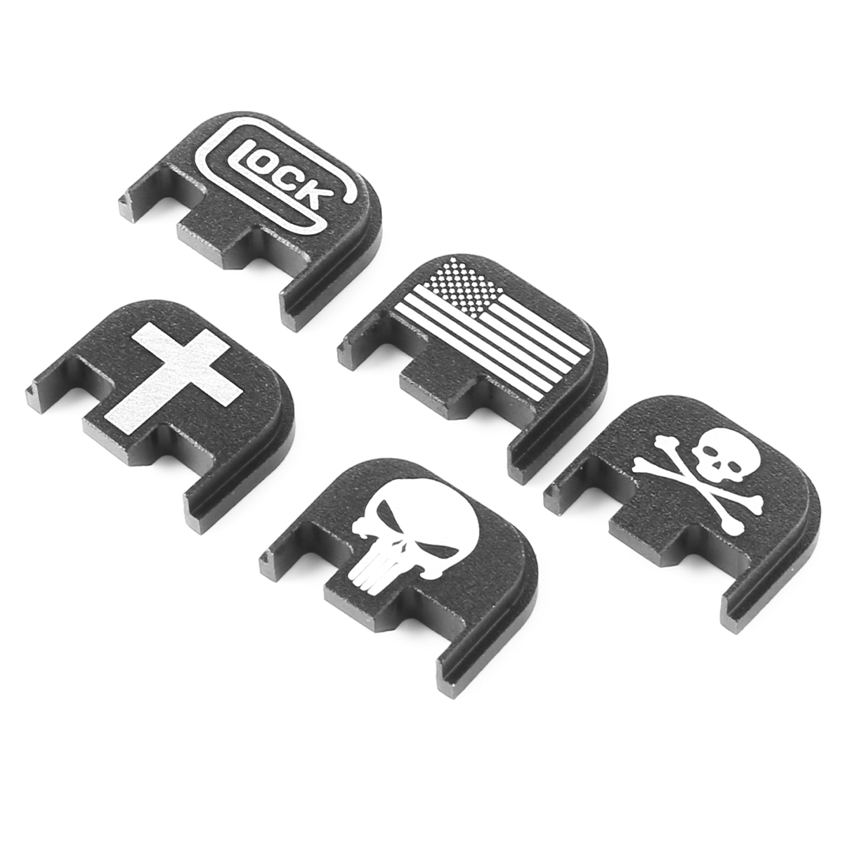 Magorui Rear Cover Slide Back Plate for Glock G17 19 20 21 22 23 24 25 26 40 41 Gen 5 Rear Slide Plate Cover Skull USFlag Cross