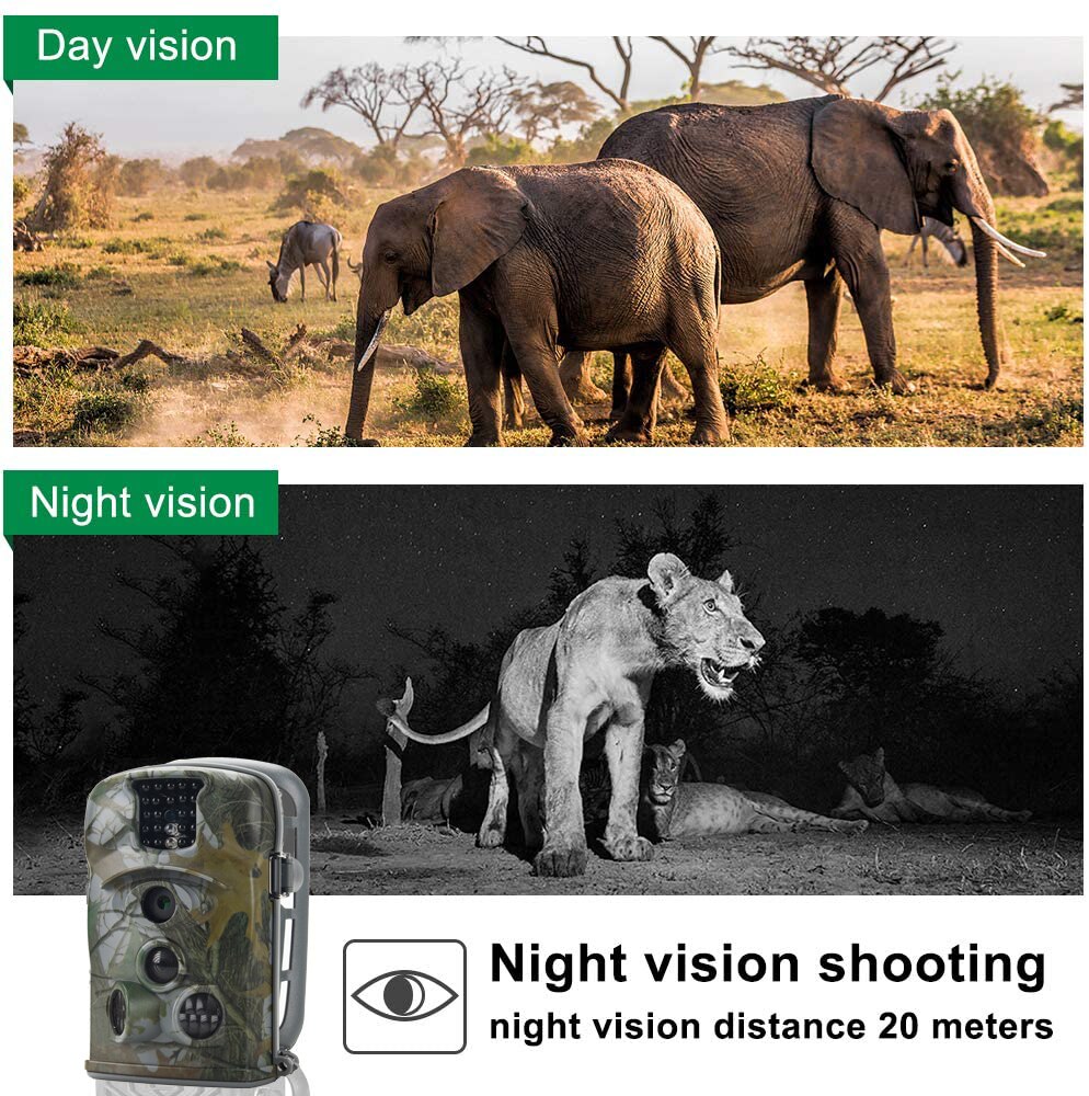 940nm LED Hunting Camera Trail Cameras HC5210A  20MP 1080P(30fps） IP65 Photo Trap 0.3s Trigger Wildlife Surveillance Cams Track