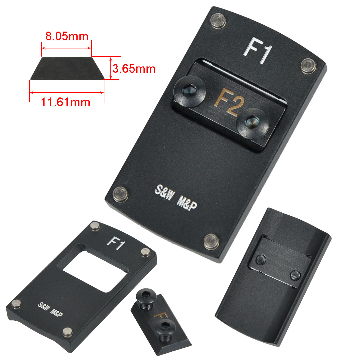 Tactical Venom Pistol Colt 1911 Glock 17 19 20 22 Reflex Sight Mount Plate Adapter for Sightmark Burris Micro Red Dot Scope