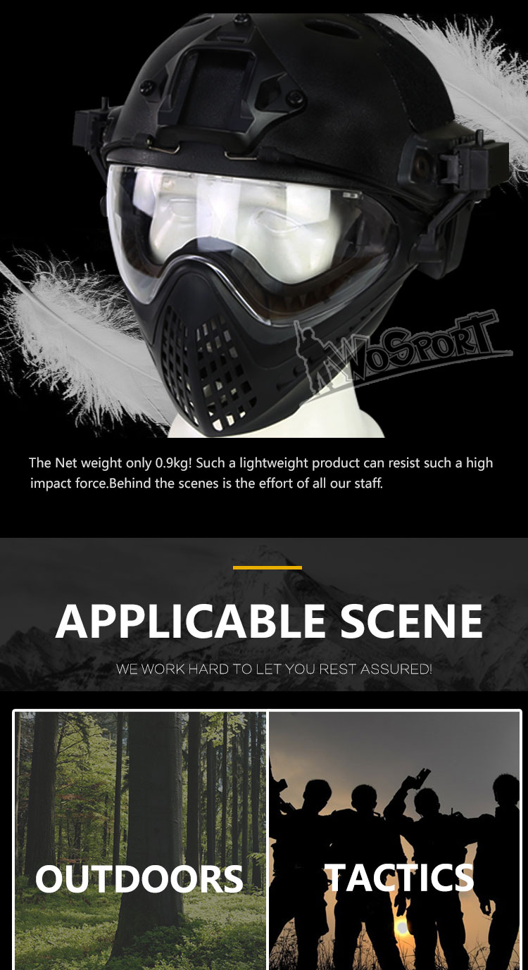 Airsoft Paintball Mask Helmet Set Safety