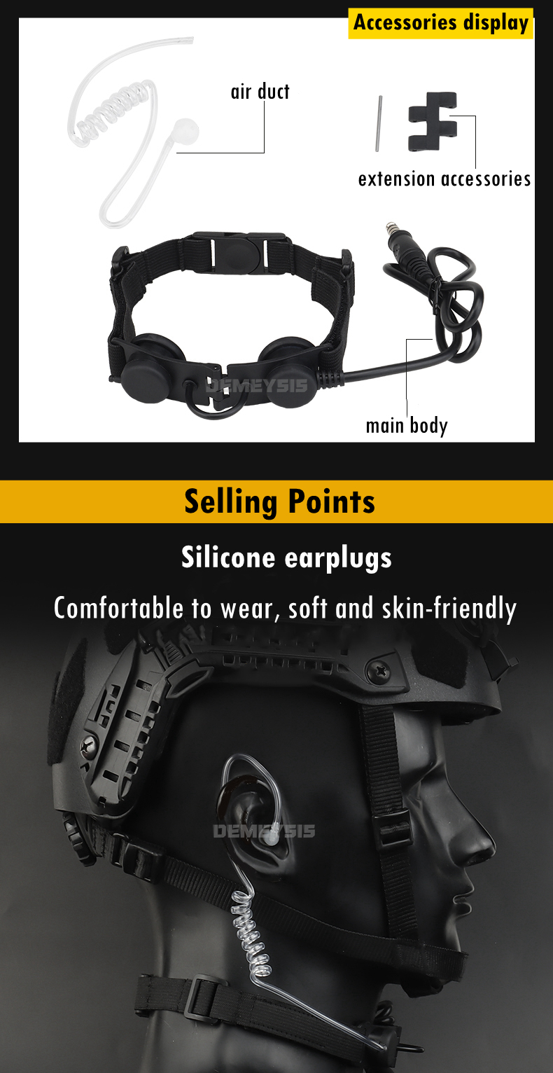 Tactical Throat Microphone Portable Airsoft Paintball CS Sports Radio Mic Neckband Hunting Airsoft Air Tube Microphone Headset