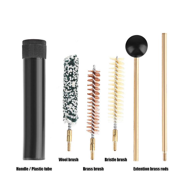 9mm/38/357 For Gun Cleaning Tool Kit W/Dauber Solvent Holder + Extension Brass Rod+Wool Brush+Brass Brush+Mop Brush