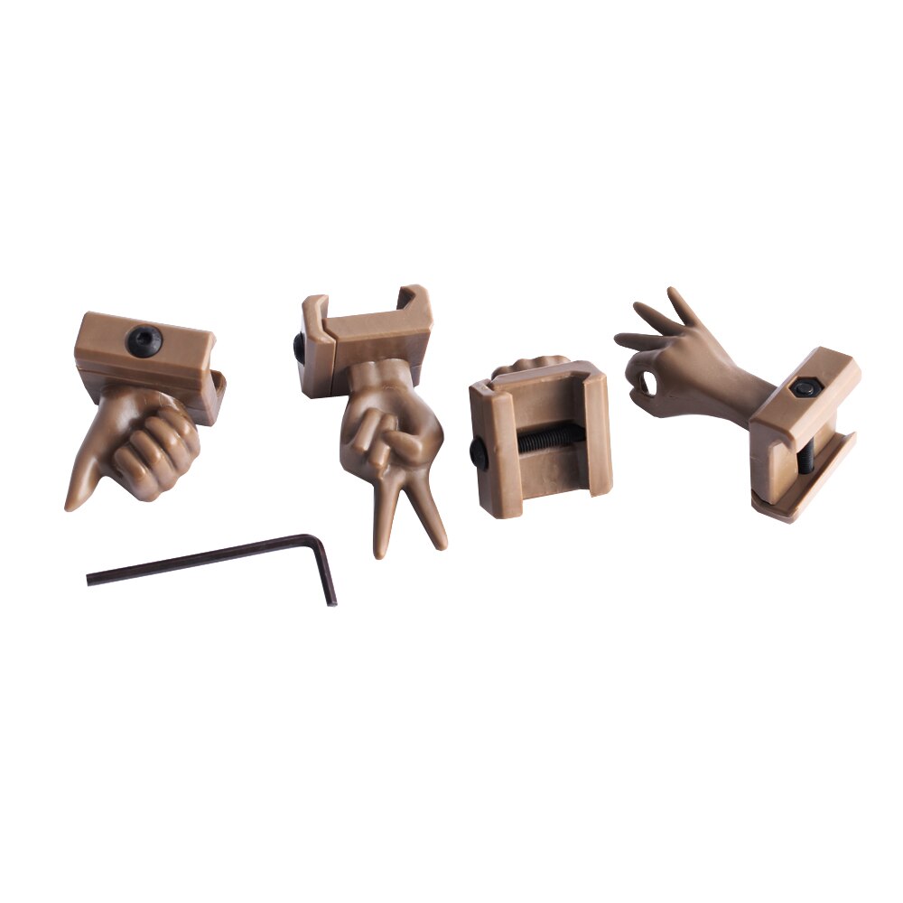 Magorui 4Pcs/Set Novelty Finger Thumb Sights For 20mm Wide Rail Mount Base Hunting Scope Mount Decoration