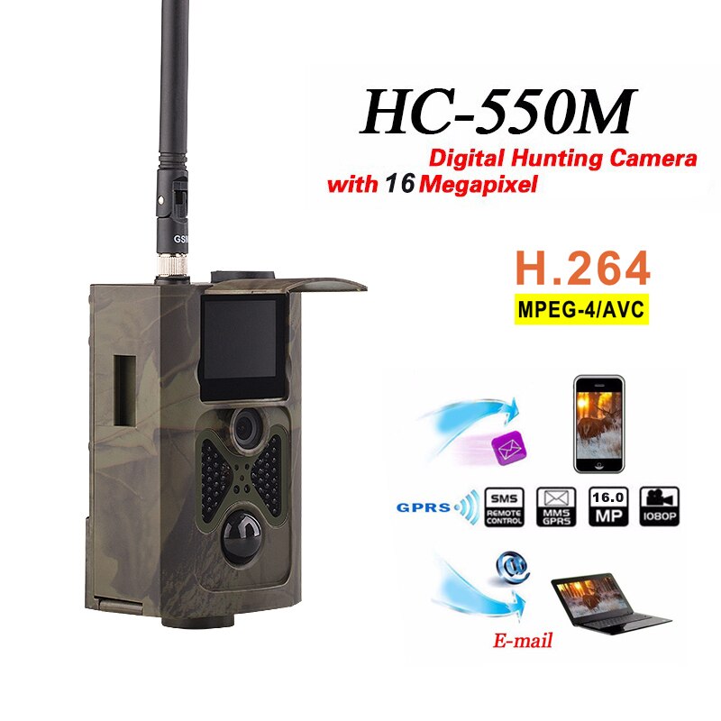 SMTP  2G MMS SMS 16MP Trail Camera Cellular Infrared Night Vision Hunting Camera HC550M Wireless Photo Traps Surveillance