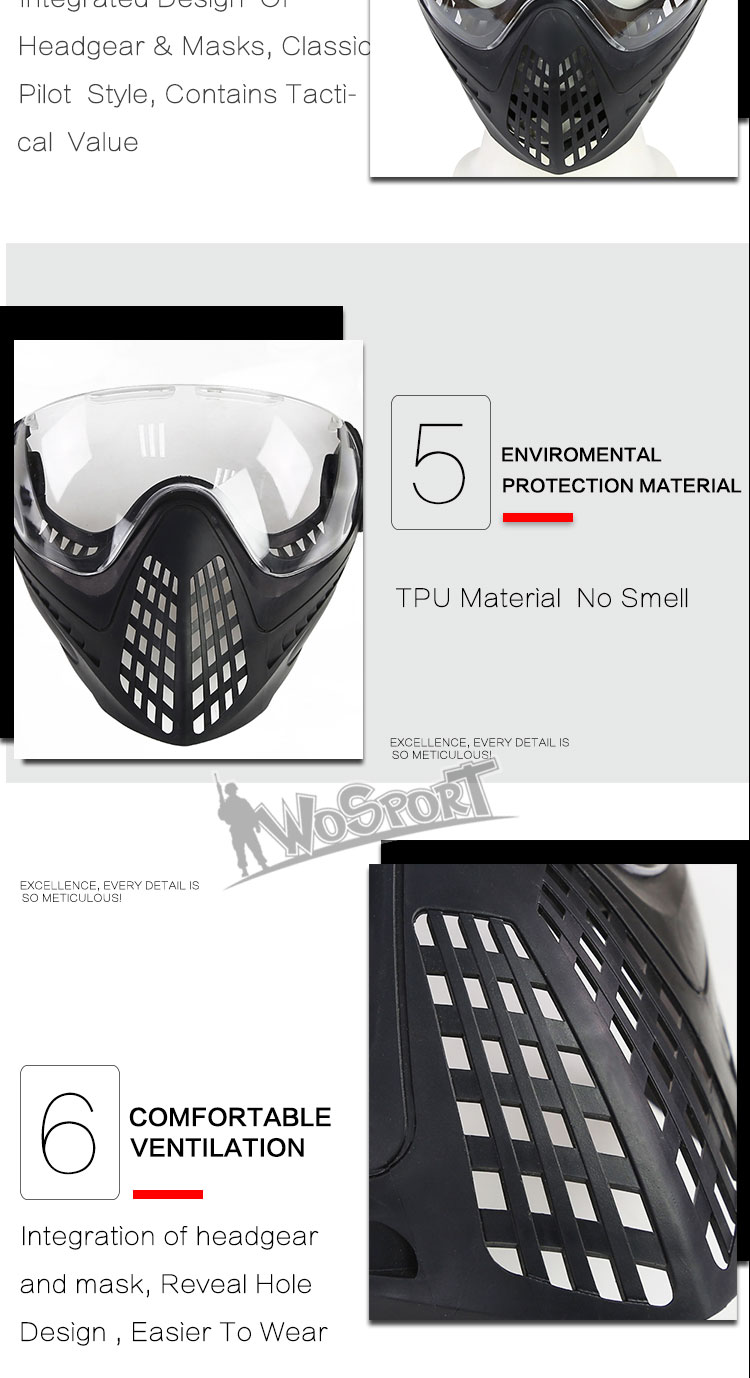 Airsoft Paintball Mask Helmet Set Safety