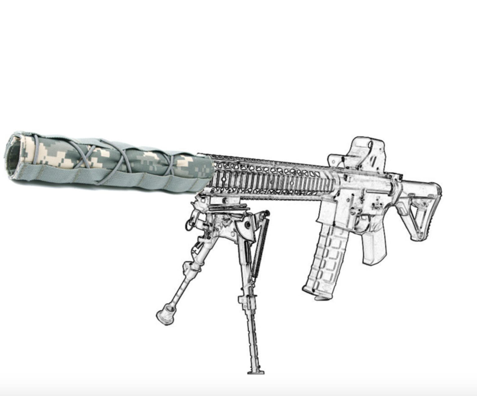 Nylon 8.66″ 22cm Suppressor Mirage Heat Cover Shield Sleeve Muffler Shooting