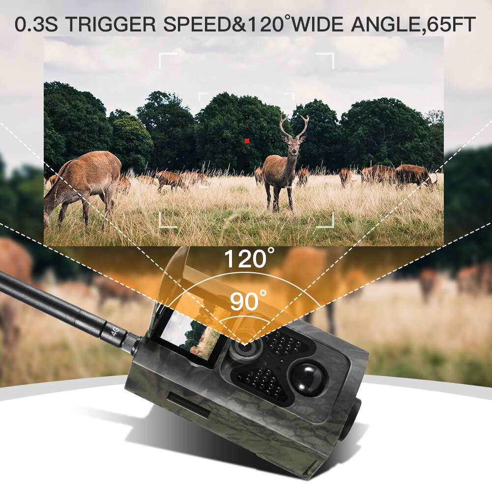 FTP SMTP Email 4G MMS SMS Trail Camera Hunting Wildlife Cameras Cellular Mobile Wireless Wild 16MP 1080P Night Vision HC550LTE