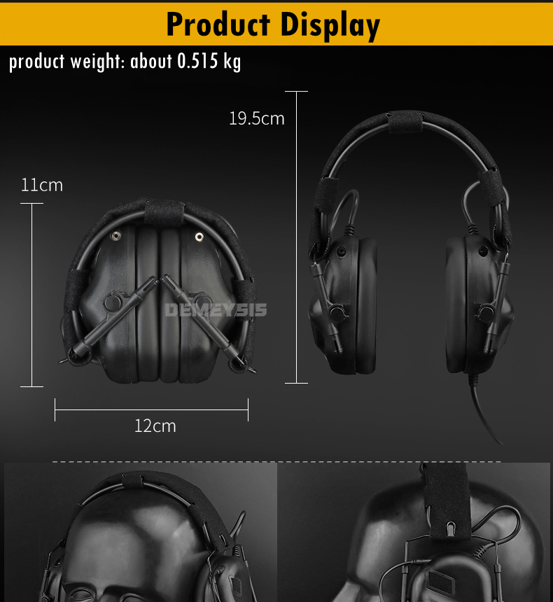 Outdoor Hunting Headset Communication Shooting CS Tactical Combat Headphone for OPS Core ARC and Wendy M-LOK Helmet Rails