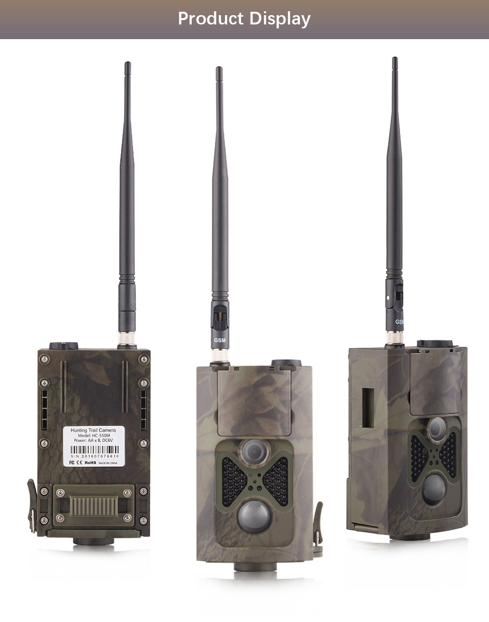 2G MMS Hunting Trail Camera SMTP SMS Celluar Wireless  Photo Traps  HC550M Wildlife Surveillance  940NM Night Vision Cameras