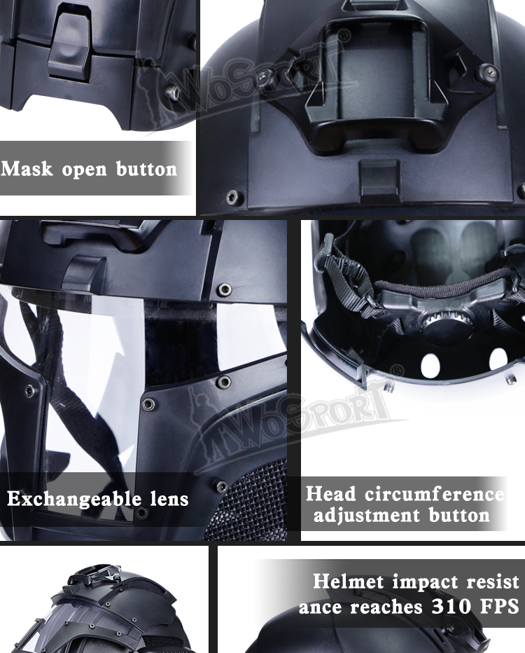 Men Iron Warrior Military Combat Helmets Full-covered Airsoft Paintball