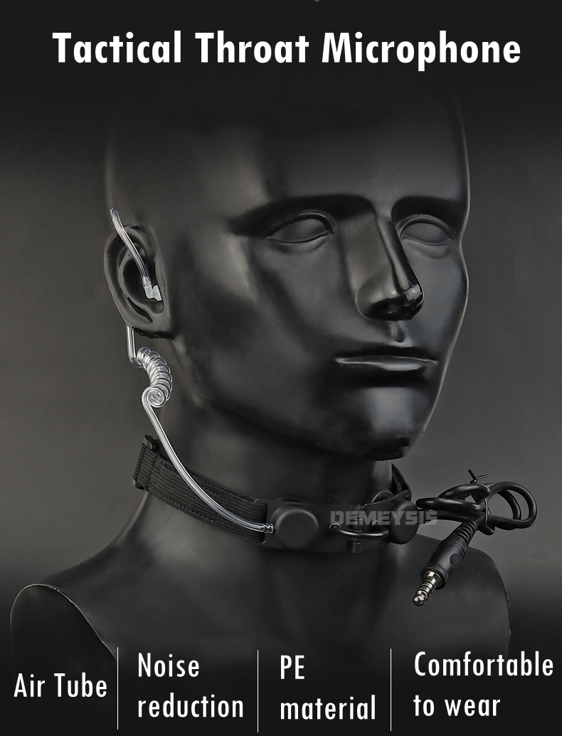 Tactical Throat Microphone Portable Airsoft Paintball CS Sports Radio Mic Neckband Hunting Airsoft Air Tube Microphone Headset