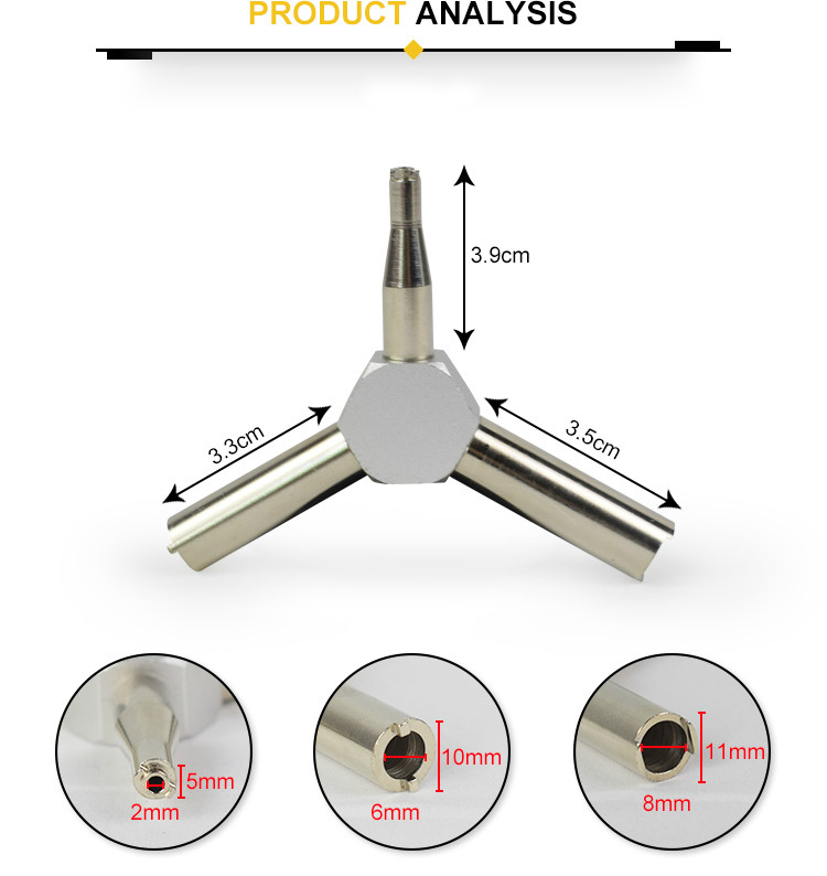 Multi-functional Triangular valve key tool for gas part