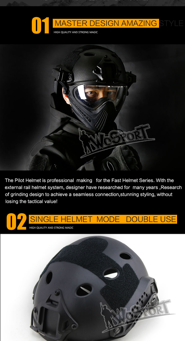 Airsoft Paintball Mask Helmet Set Safety