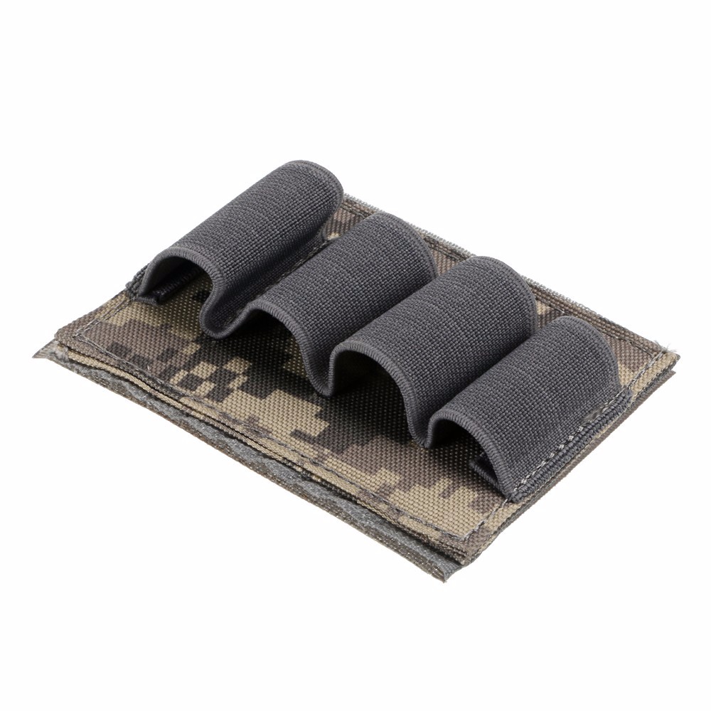 Tactical Buttstock4 Rounds Holder Shotgun Shell Cartridges Bag for 12 Gauge