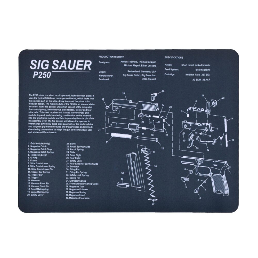 Punisher Gun Cleaning Mat for CZ Shadow 2 SA  Glock  Gunsmith Bench Block With Parts Diagram and Instructions Roll Pin Punch Set