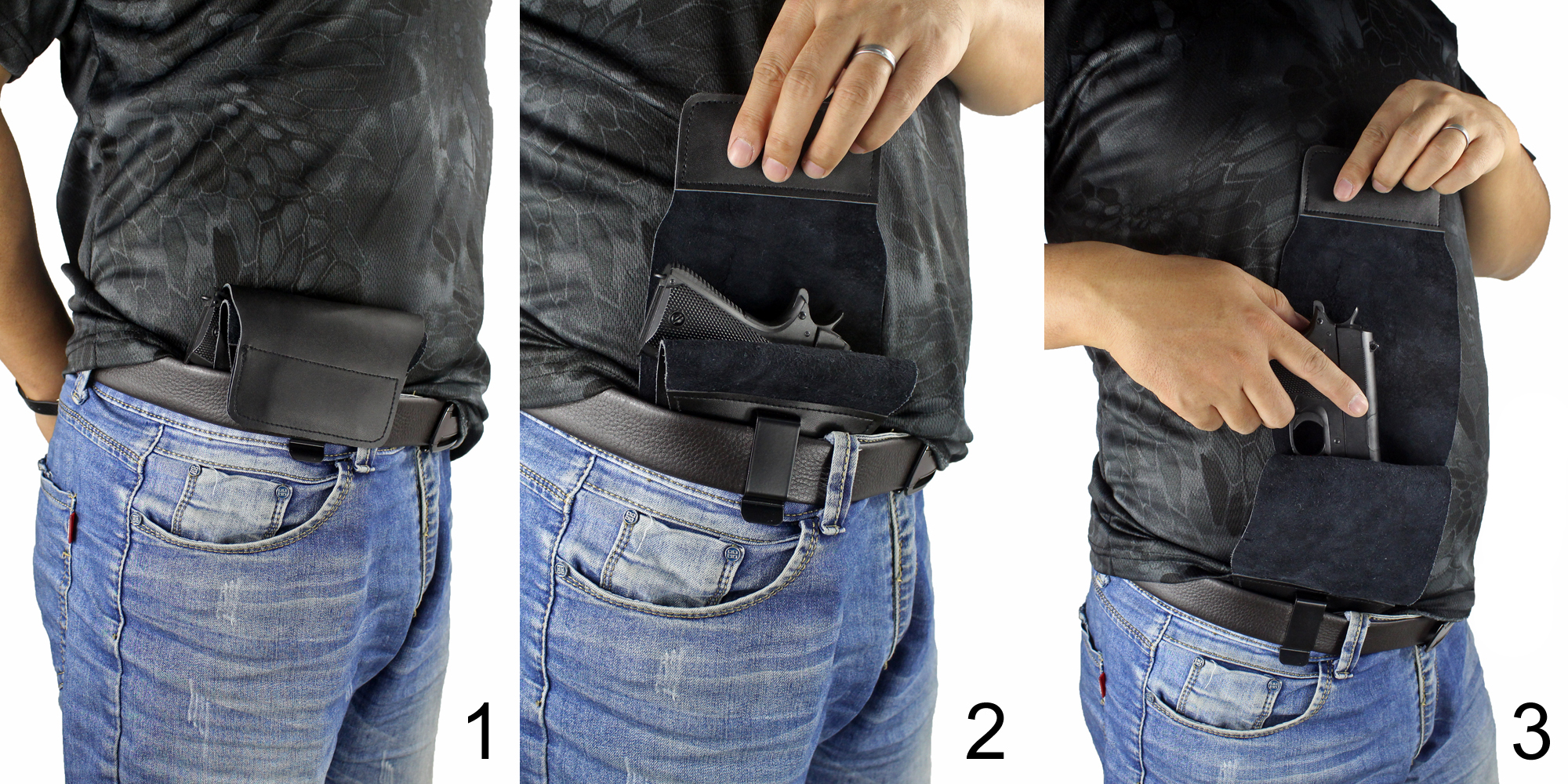 Concealed Carry Leather Holster Hunting Waistband Holster Gun Pouch for Compact to Medium Handguns US STOCK