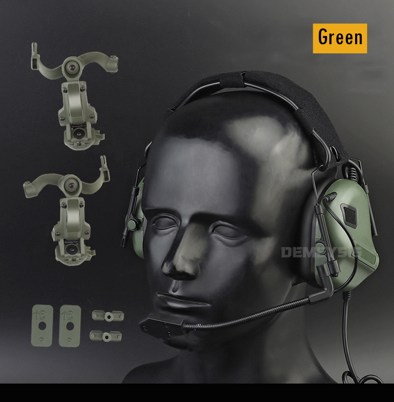 Outdoor Hunting Headset Communication Shooting CS Tactical Combat Headphone for OPS Core ARC and Wendy M-LOK Helmet Rails