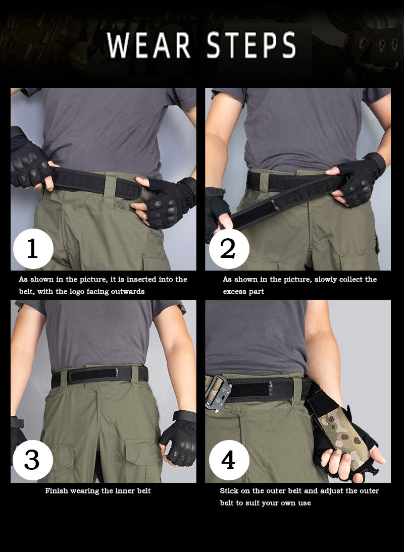 2 Inch Tactical Belt, Metal Buckle, Canvas Tactical One-Piece Girdle for Outdoor Hunting