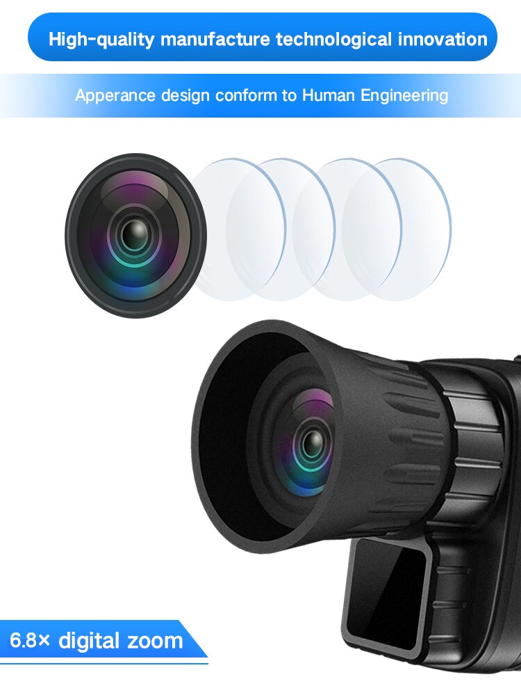 MiNi Night Vision Device Goggles 1080P HD Magnification Infrared Telescope NV650 Professional Monocular Zoom Hunting  5x Digital