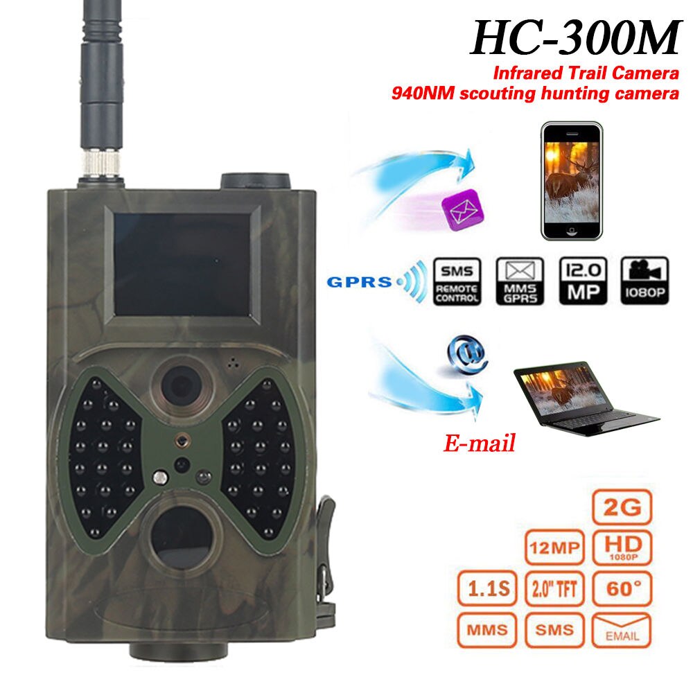 16MP 1080P Hunting Camera 2G MMS SMTP SMS Cellular Wireless Wildlife Trail Cameras HC300M Night Vision  Surveillance Wild Cams