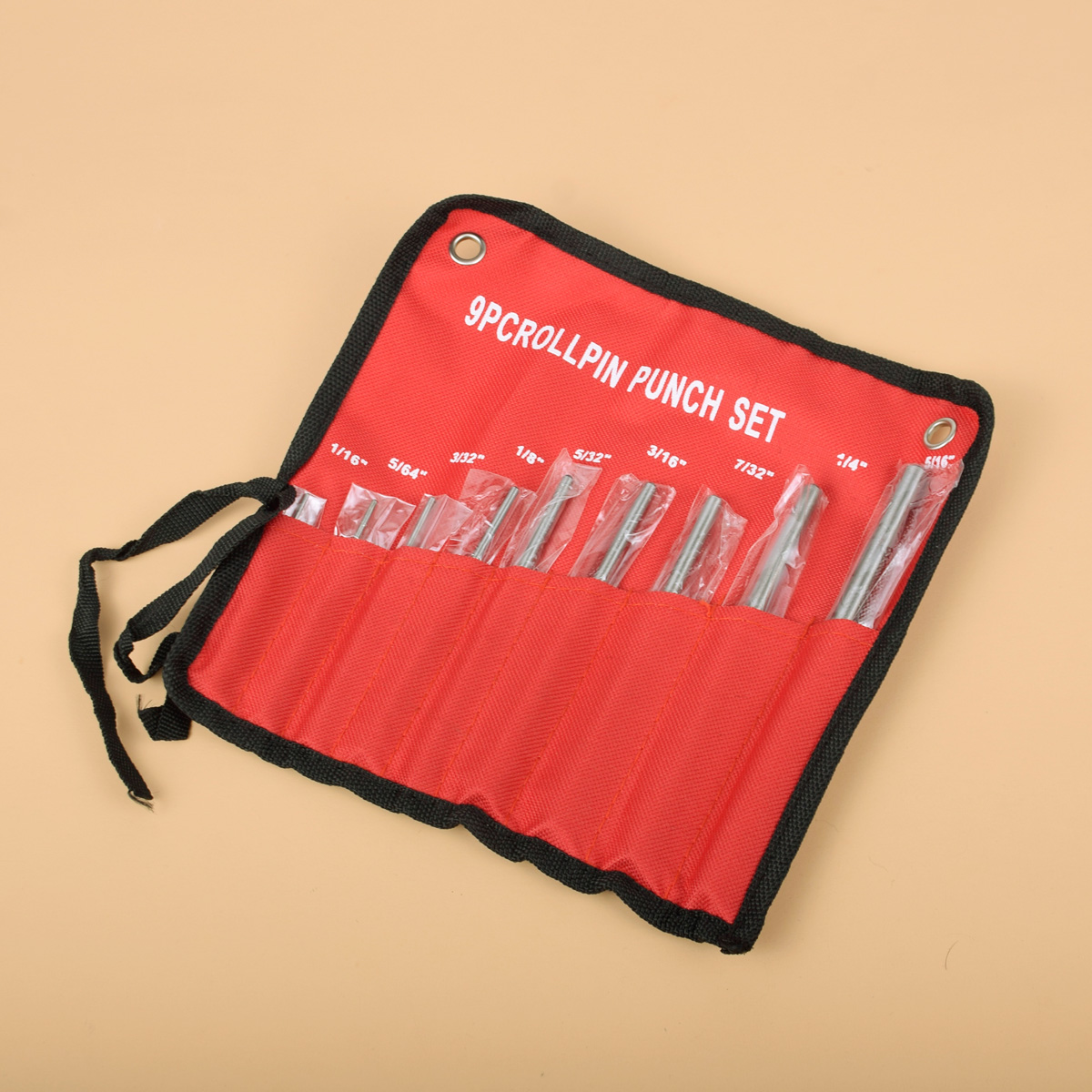 Tactical AR15 9Pcs Roll Pin Punch Set Gun Bolt Catch Roll Up Case Steel Removal Tool Kit Double-Faced Soft Rubber Mallet Hammer