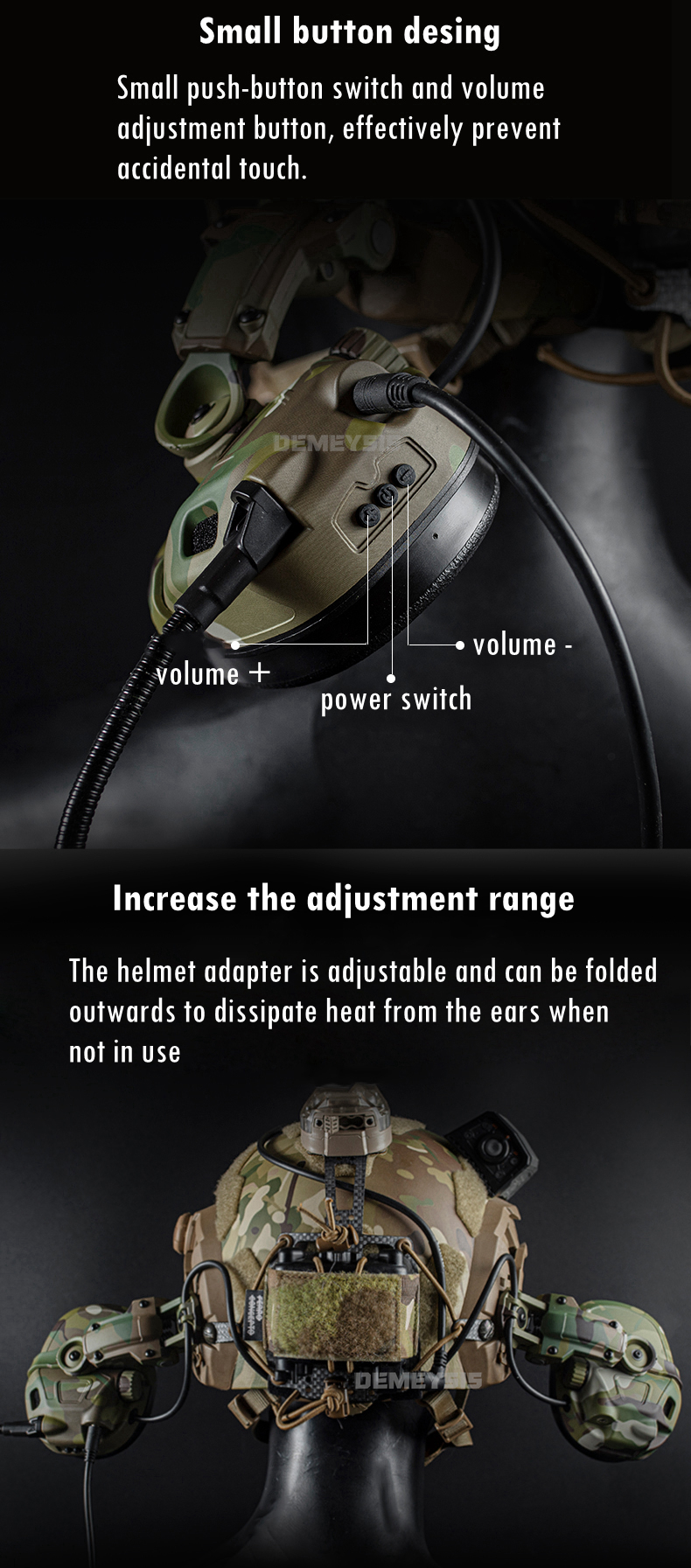 Shooting Noise Reduction Headset Sound Pickup CS Tactical Communication Headsets with Helmet Adapter Head Mounted Headphone