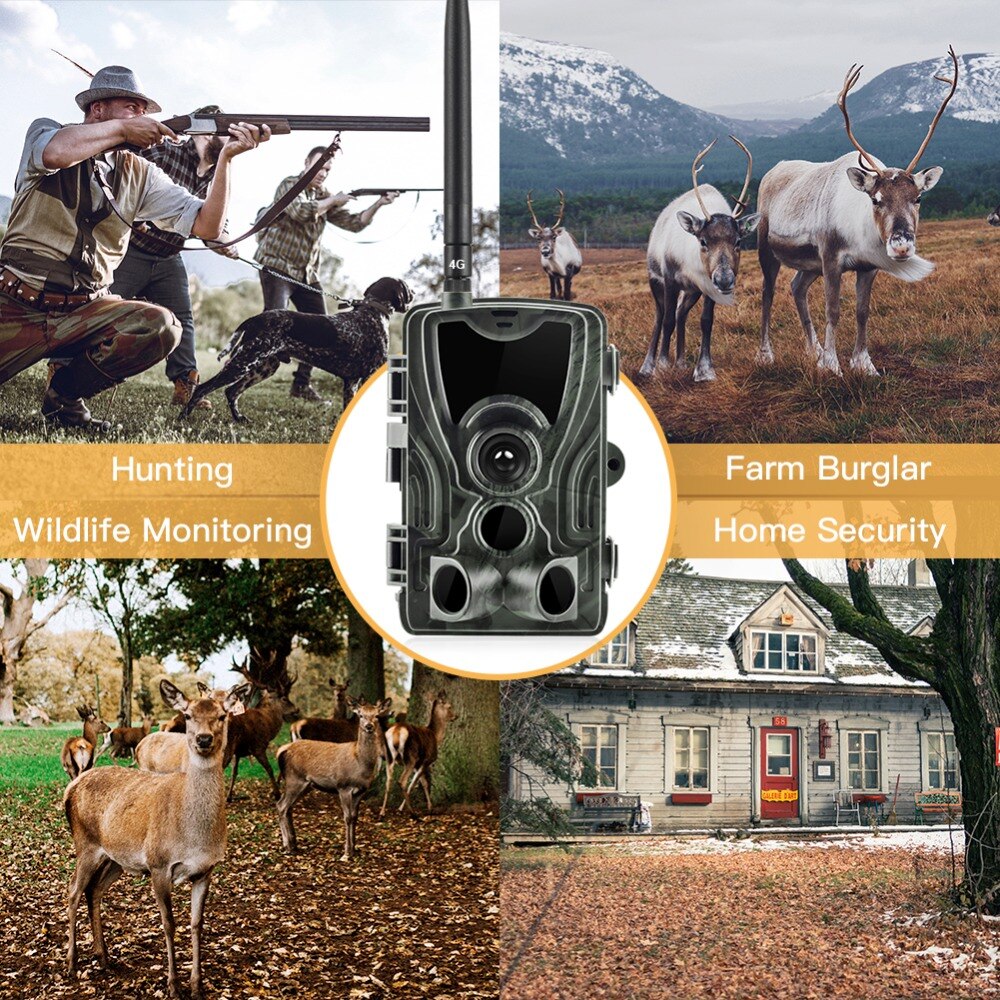FTP SMTP 4G MMS Email 20MP Hunting Trail Camera HC801LTE Wireless SMS Cellular Mobile Wildlife Cameras 0.3S Trigger