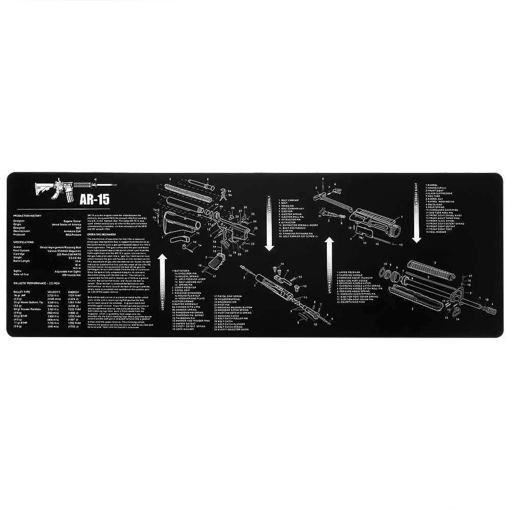 AR-15 AK47 Remington 870 Cleaning Rubber Mat 36″x12″ Gunsmith Armorer with Parts Diagram and Instructions Mouse Pad Mat