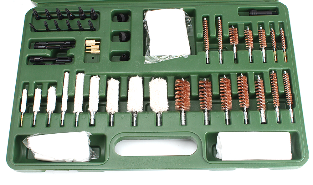 62 PCS Universal Gun Cleaning Tool Kit Set for Weapons Rifle Handgun Cleaner Pistol Pipe Mop Brush Accessories with Carry Case
