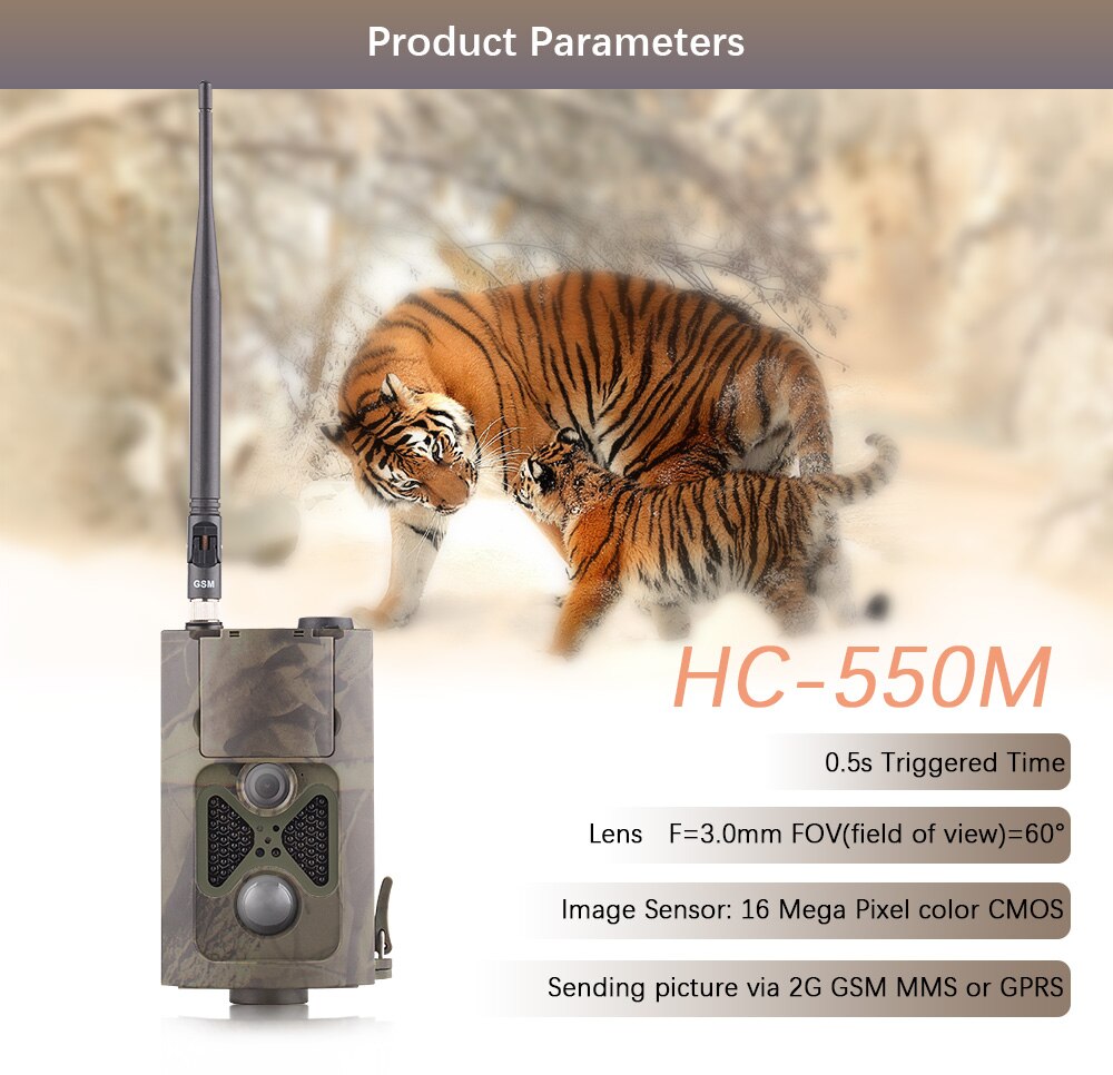 2G Cellular Hunting Cameras Surveillance Wireless Cameras SMS MMS SMTP Mobile Photo Traps Trail Cameras Tracking HC550M