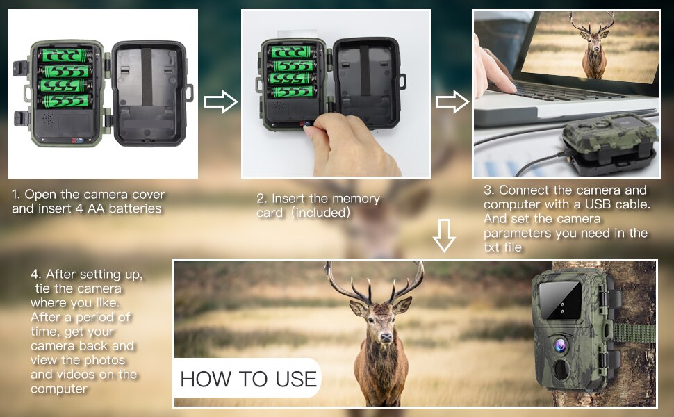 20MP Mini Trail Hunting Camera  Wildlife Hunter Cameras  Mini600 1080P Forest Animal Cam Photo Trap Surveillance Tracking