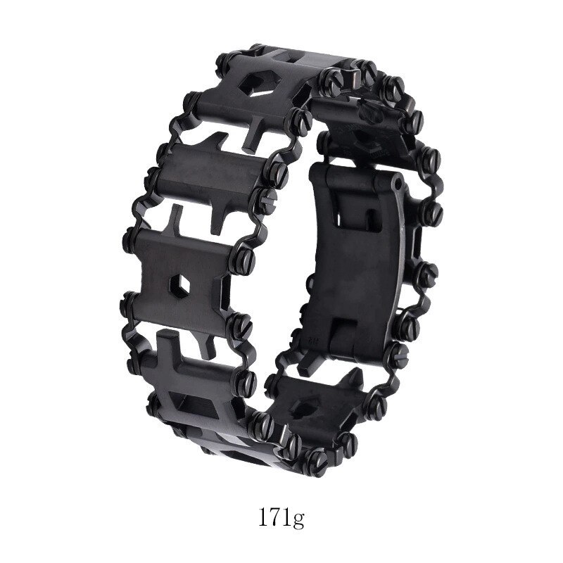 Outdoor Tool Multifunction Tool Bracelet Tread Bracelet Stainless Steel Bolt Driver Tools Kit Wearable Hiking Accessory 29 in 1