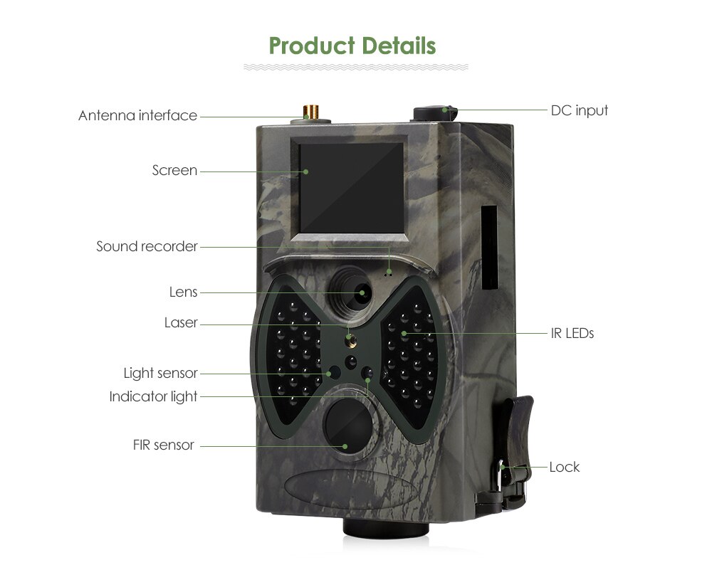 2G GSM MMS SMTP SMS Trail Camera Cellular Wildlife Wireless 16MP Hunting Cameras HC300M 1080P Night Vision  Photo Trap Tracking